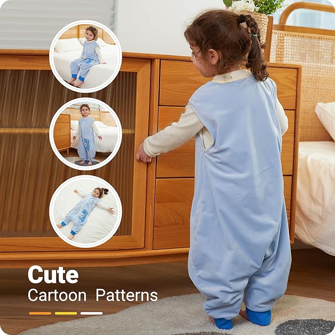 Infant Toddler Sleeping Bag, Baby Sleeping Sack Sleeveless 4 Season 3-5T, Dinosaur