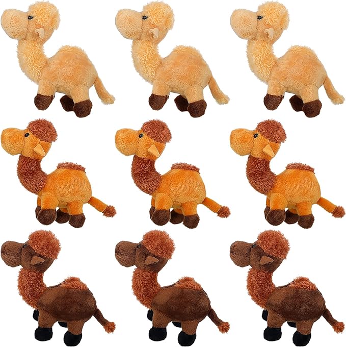 Sosation 9 Pack Camel Stuffed Animal Camel Plush Cute Camel Doll Toy Soft Small Stuffed Camel Hanging Ornaments for Keys Purse Backpack School Bags, DIY Birthday Party Favors 5.5 x 2 Inches