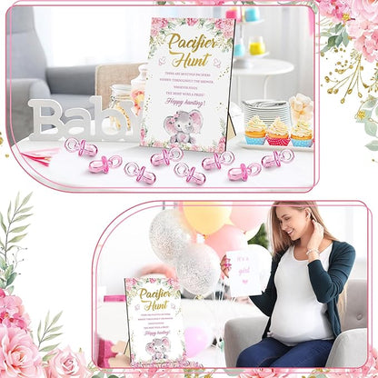 Thyle 51 Pcs Pacifier Hunt Baby Shower Games Include Baby 50 Acrylic