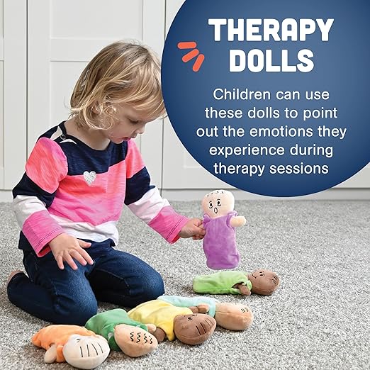 Constructive Playthings 6-Piece Expression Plush Baby Dolls Set for Social Emotional Learning, Plush Multicultural Sensory Cloth Babies Toy Set