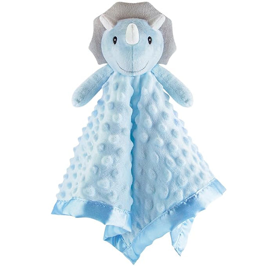Pro Goleem Loveys for Babies - Soft Security Blanket Baby Snuggle Toy Newborn Stuffed Animals Baby Gifts for Boys and Girls, Triceratops Dinosaur 16 Inch
