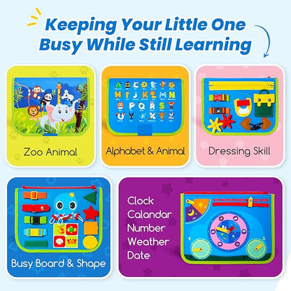 Hely Cancy Toddler Busy Board, Montessori Toys for 0 1 2 3 4 5