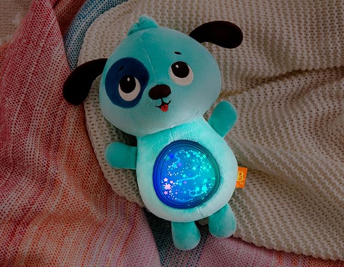 B. toys- B. baby –Baby Soothing Plush Dog- Gloiwng Tummy Dog–6 Months