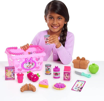 Minnie Bow-Tique Bowtastic Shopping Basket Set with Pretend Food and