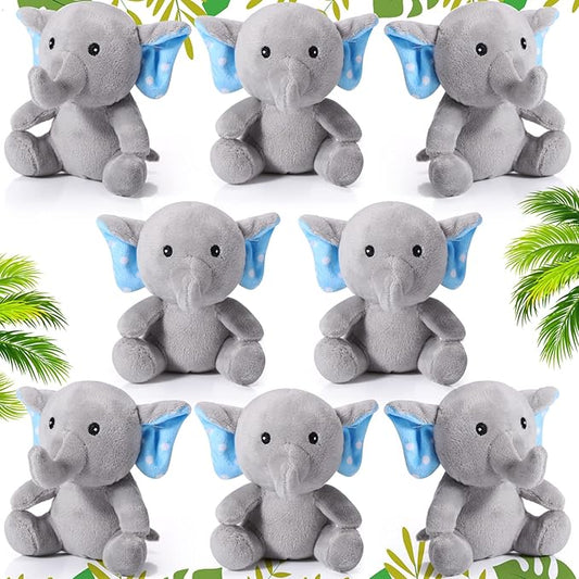 HyDren 8 Pcs Plush Mini Elephant Stuffed Animal Toys 4