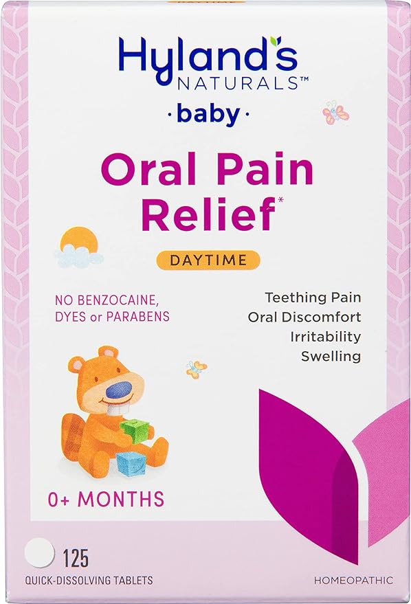 Hyland's Baby Daytime Soothing Tablets with Chamomilla, Natural Relief of Oral Discomfort 125 Count