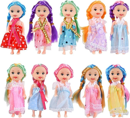 Mini Dolls for Girls，3 Inch Little Dolls Girl Dolls 10 Pieces 10 Sets