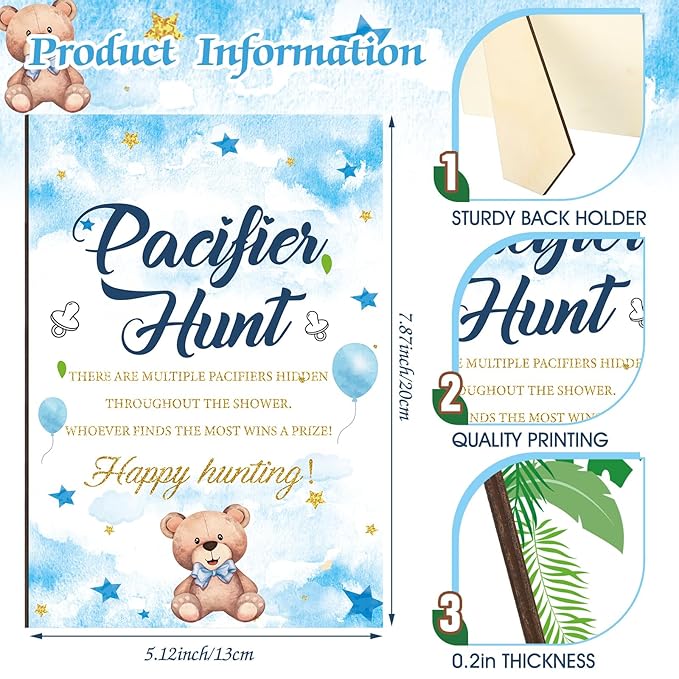 Thyle 51 Pcs Pacifier Hunt Baby Shower Games Include Baby 50 Acrylic