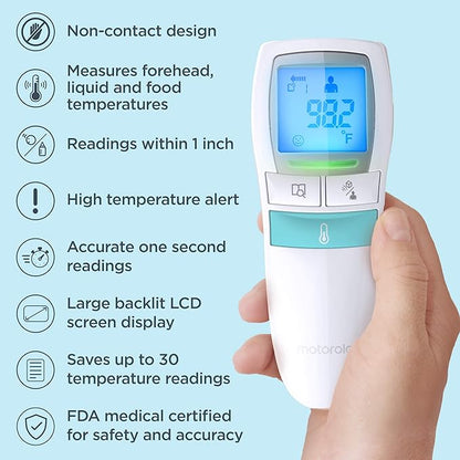 Motorola Care 3-in-1 Non-Contact Baby Forehead Thermometer - Body, Food or Liquid Temperature