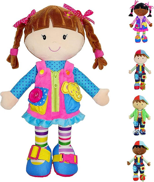 June Garden 15.5" Dressy Friends Belle - Educational Stuffed Plush Doll for Kids and Toddlers 2 Years and Up