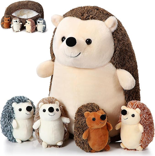 Hiboom 5 Pieces Hedgehog Stuffed Plush Toys, 14 Inch Mommy 4 Cute