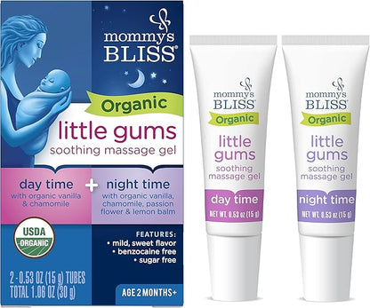 Mommy's Bliss Organic Little Gums Soothing Massage Gel Day and Night Combo, Great for Teething Babies 2 Months+, 2 - 0.53 Oz 1)