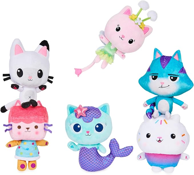 Gabby's Dollhouse, 8-inch Mercat Purr-ific Plush Toy 3 and