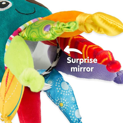 Lamaze Clip On Car Seat and Stroller Toy - Captain Calamari - Crinkle Car Seat Toys and Stroller Toys - Sensory Toys for Babies - Travel Toys for Car - Infant Toys Ages 0 Months and Up