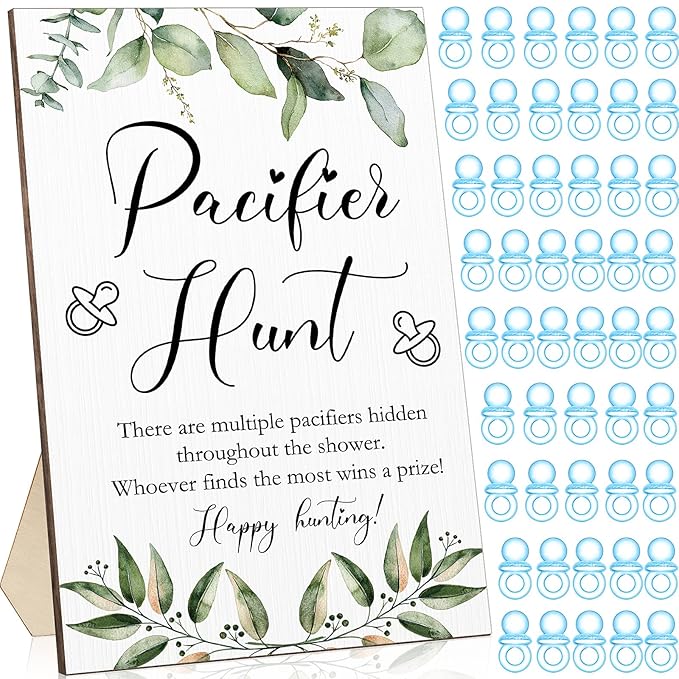 51 Pcs Cool Baby Shower Games Include Baby Pacifier Hunt 50 Acrylic
