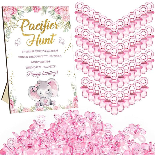 Thyle 51 Pcs Pacifier Hunt Baby Shower Games Include Baby 50 Acrylic