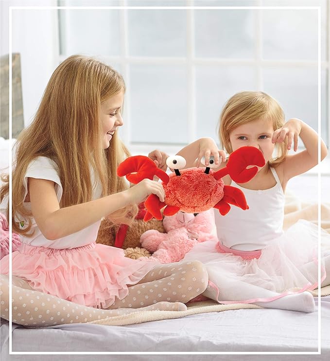 DolliBu Red Crab Stuffed Animal - Super Soft Crab Plush Toy, Cute Crab Ocean Stuffed Animal for Boys and Girls -12 Inches