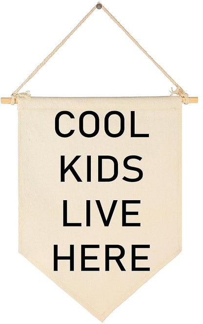 Cool Kids Live Here-Nursery Wall Flag Decor, Bedroom Decor