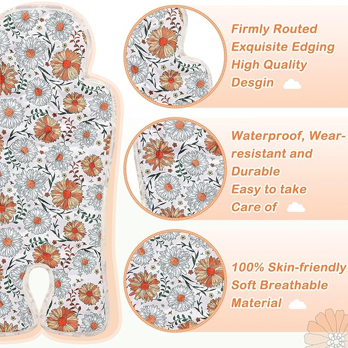 Pinkunn 2 Pcs Gel Car Seat Cooling Pad for Baby Summer Breathable Ice Cushion Multifunctional Ice Stroller Cooler Mat for Stroller Baby Dining Chair Child Safety Seat(Classic Color,Flower)