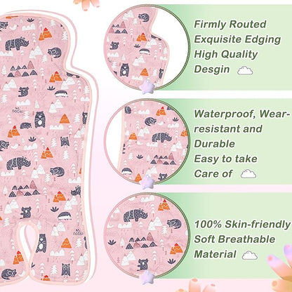 Pinkunn 2 Pcs Gel Car Seat Cooling Pad for Baby Summer Breathable Ice Cushion Multifunctional Ice Stroller Cooler Mat for Stroller Baby Dining Chair Child Safety Seat(Bright Color,Forest)