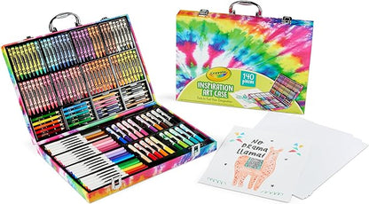 Crayola Inspiration Art Case Coloring Set - Tie-Dye (140ct), Art Set For Kids, Kids Art Supplies, Gift for Girls & Boys, Ages 5, 6, 7 [Amazon Exclusive]