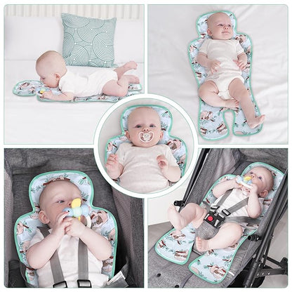 Gel Car Seat Cooler Pad,1 Pack Double Sides-Universal Baby Stroller Ice Cushion Cooler Mat,Summer Cooling Seat Liner,Multifunctional Suitable for Baby Dining Chair,Child Safety Seat(Sloth + Leaves)