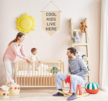 Cool Kids Live Here-Nursery Wall Flag Decor, Bedroom Decor