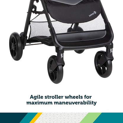 Safety 1st Smooth Ride Travel System Stroller and Car Seat OnBoard™ FLX - Efficient Infant Car Seat Stroller and Infant Car Seat and Stroller Combo, Black Cherry