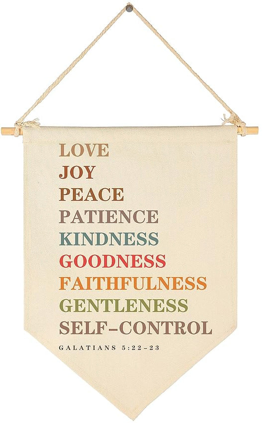 Love Joy Peace Patience-Bible Verse Decor-Scripture Flag Sign Gifts