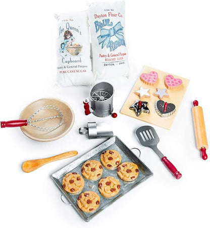 The Queen's Treasures 18 Inch Doll Accessories, 23 Pc Vintage Style Baking Tool Set and Food, Compatible with American Girl Kitchen Furniture