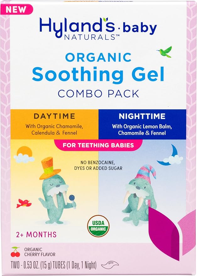 Hyland's Baby Daytime/Nighttime Soothing Tablets + Gel + Drops - with Chamomilla, Natural Relief of Oral Discomfort 125 Count