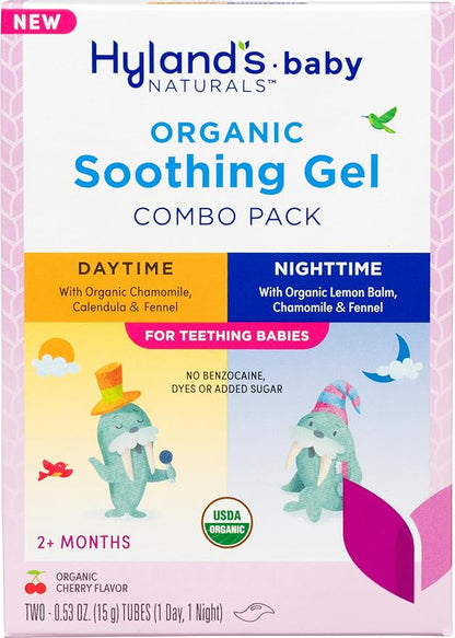 Hyland's Baby Daytime/Nighttime Soothing Tablets + Gel + Drops - with Chamomilla, Natural Relief of Oral Discomfort 125 Count