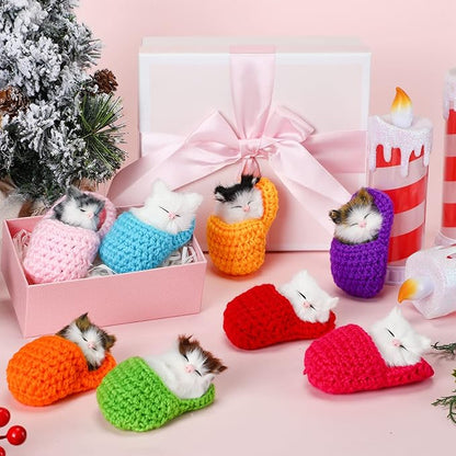 Zubebe 12 Pcs Sleeping Cats in Slipper Cat Doll Toy