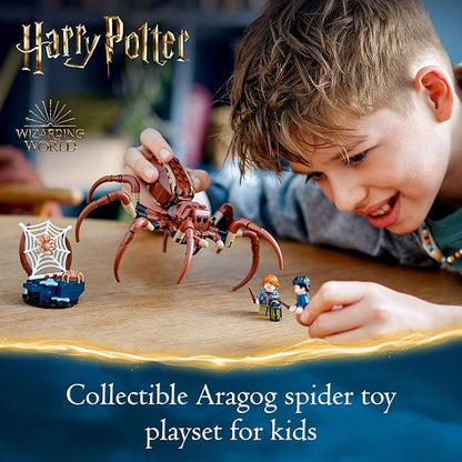 LEGO Harry Potter Aragog in The Forbidden Forest, Spider Toy Playset for Kids 2 Minifigures, 7 Year 76434