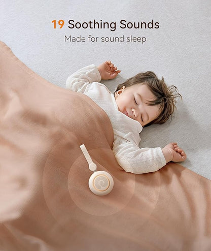 Dreamegg Portable Sound Machine - White Noise Machine for Stroller & Car Seat, Baby Sleep Soother with 19 Soothing Sounds & Nursery Light, Travel Essential, Registry Gift