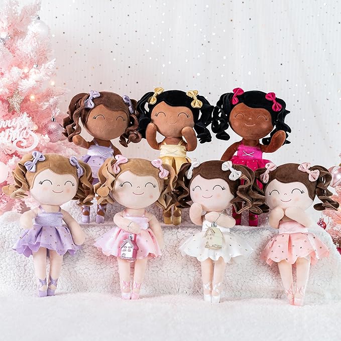 Gloveleya Baby Dolls Soft Snuggly Curly Hair Ballerina Doll First 14inches Ballerina