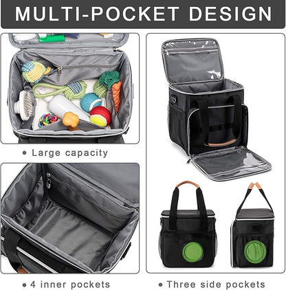 Pet Grooming Bag, Dog Grooming Supplies Organizer Tote Bag, Perfect for Pet Grooming Tool Kit Accessories-Black