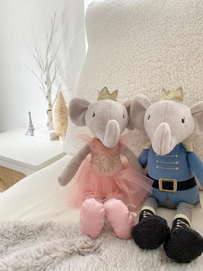 MON AMI Prince Earl The Elephant Plush Stuffed Doll – 12”, Cute Elephant in Blue Suit