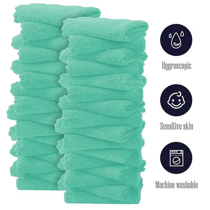 32 Pack Baby Washcloths - 10x10 Inch, Coral Fleece