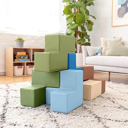 ECR4Kids SoftZone Brainy Building Blocks, Foam Puzzle 7-Piece