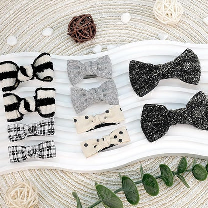 Baby Hair Clips,10Pcs 2" Fully Lined Hair Bow Clips for Babies