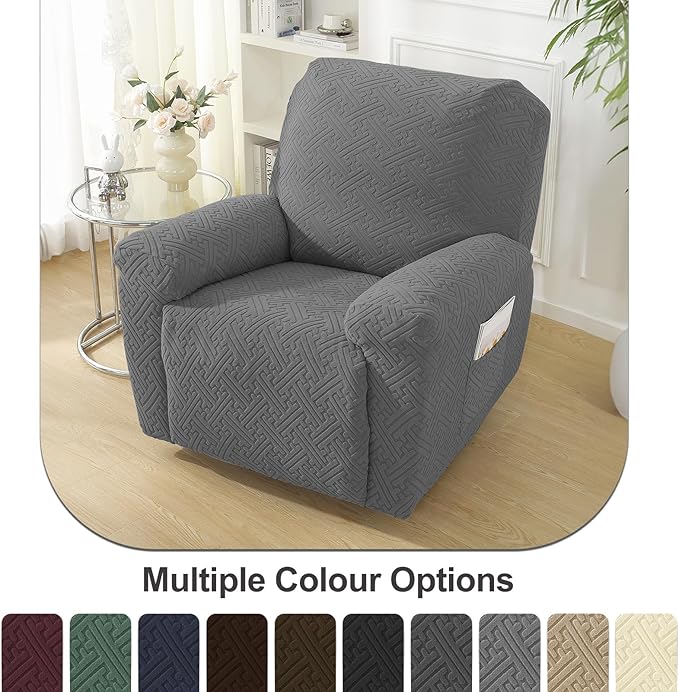 NORTHERN BROTHERS Recliner Chair Covers, Lazy Boy Recliner Covers, Stretchy Cover for Recliner Chairs, Light Gray