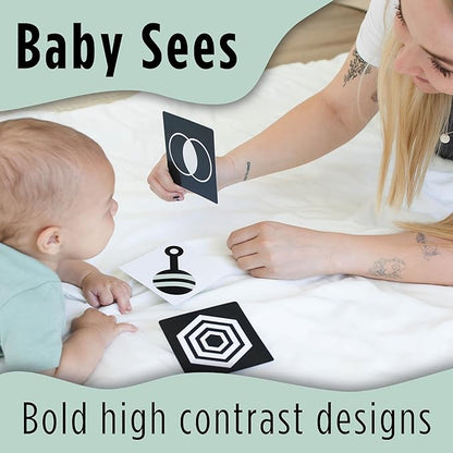 High Contrast Baby Cards 2-in-1 w/New Mom Affirmation Cards | High Contrast Baby Toys for Newborn 0-6 Months
