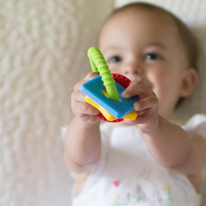 Dr. Brown's Learning Loop, Baby Teether Ring with Multiple Shapes & Textures 100% Silicone, 3m+ (Pack 2)