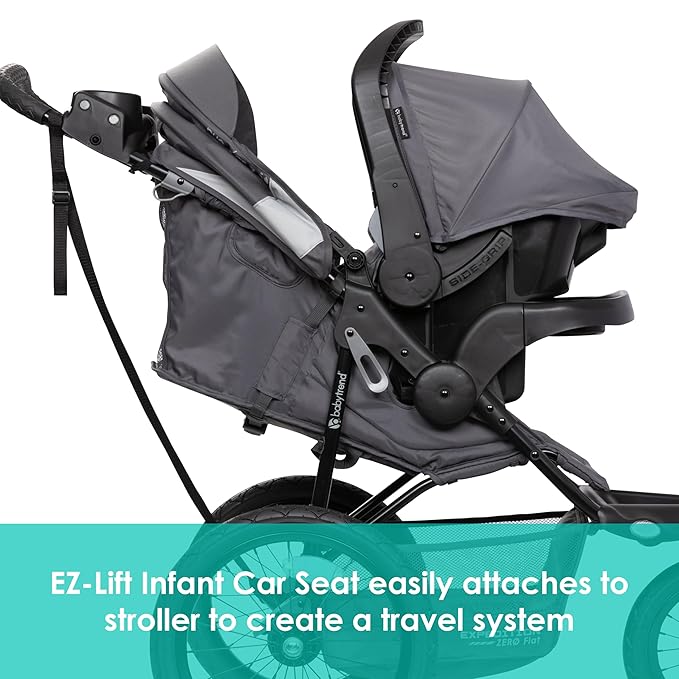Baby Trend Expedition® Zero Flat Jogger Travel System with LED Lights, Dash Grey