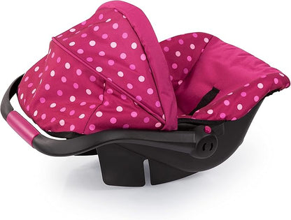 Bayer Design Baby Doll Deluxe Car Seat with Canopy- Polka