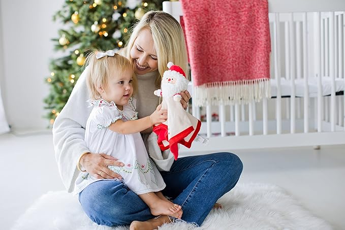 Pearhead Baby's First Christmas Security Blanket, Soft Baby Lovey for Babies