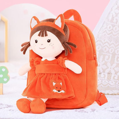 Onetoo Toddler Backpack Kids Backpacks with Soft Plush Baby Dolls 9.5"