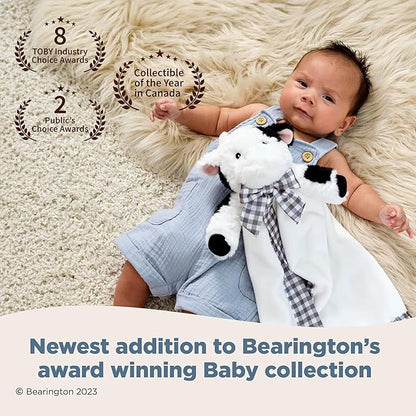 Bearington Lil' Gilly 18 Inch Cow Loveys for Babies - Security Blanket for Babies