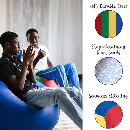 Factory Direct Partners 10478-AS SoftScape Classic 35" Junior Bean Bag Chair, Furniture for Kids, Libraries or Home - Assorted